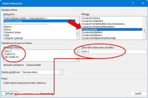 Dialolgové okno Vlastní klávesnice